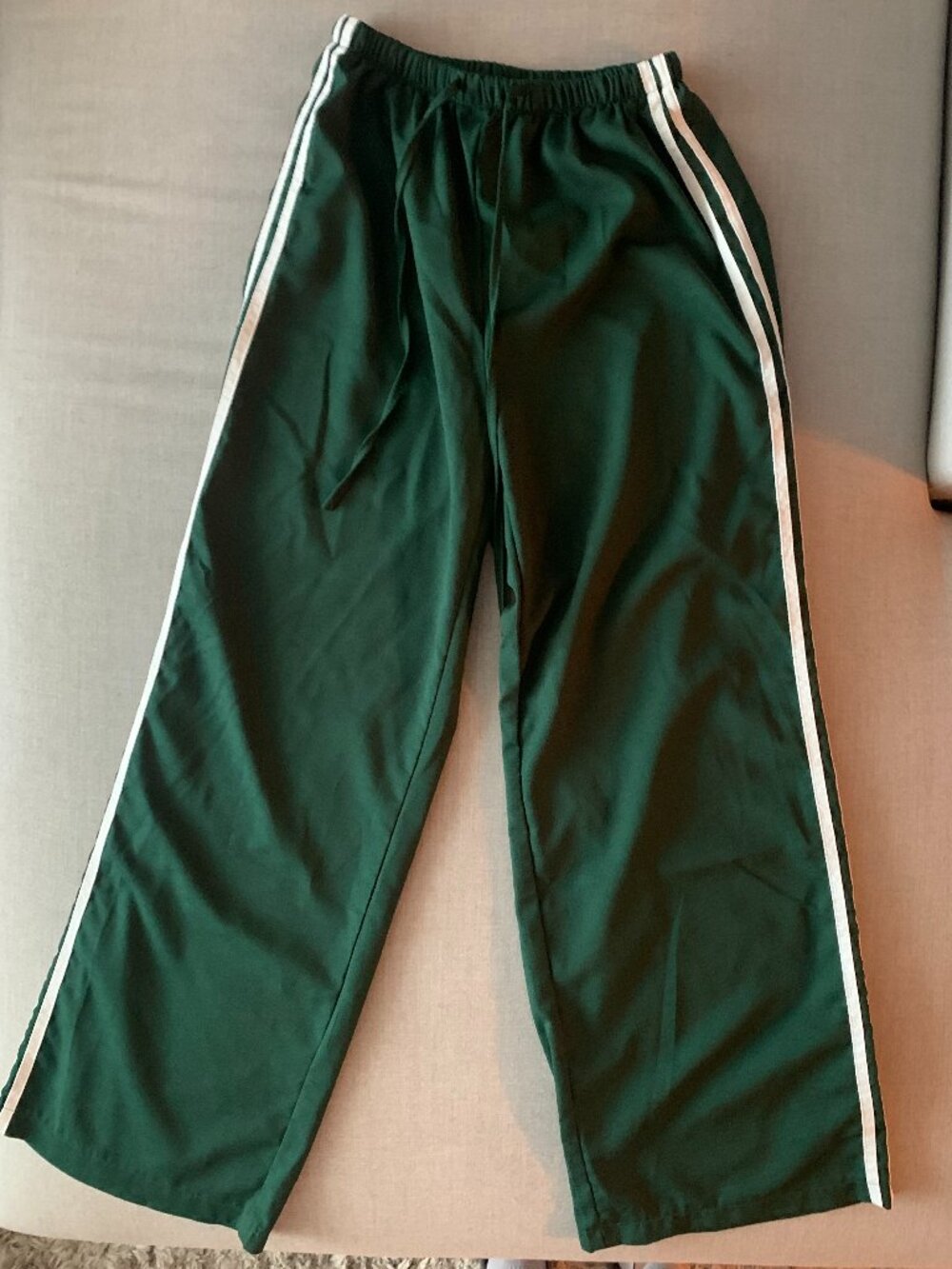 Hunter Green Pinstriped Athletic Pants